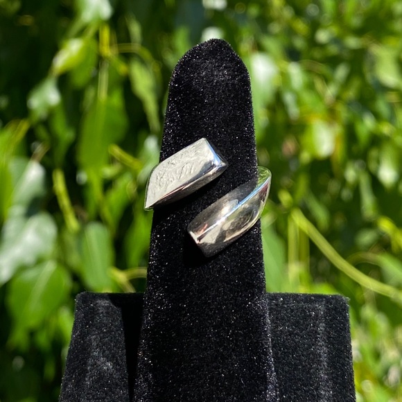 925 sterling silver overlap band ring✨ - Picture 5 of 14